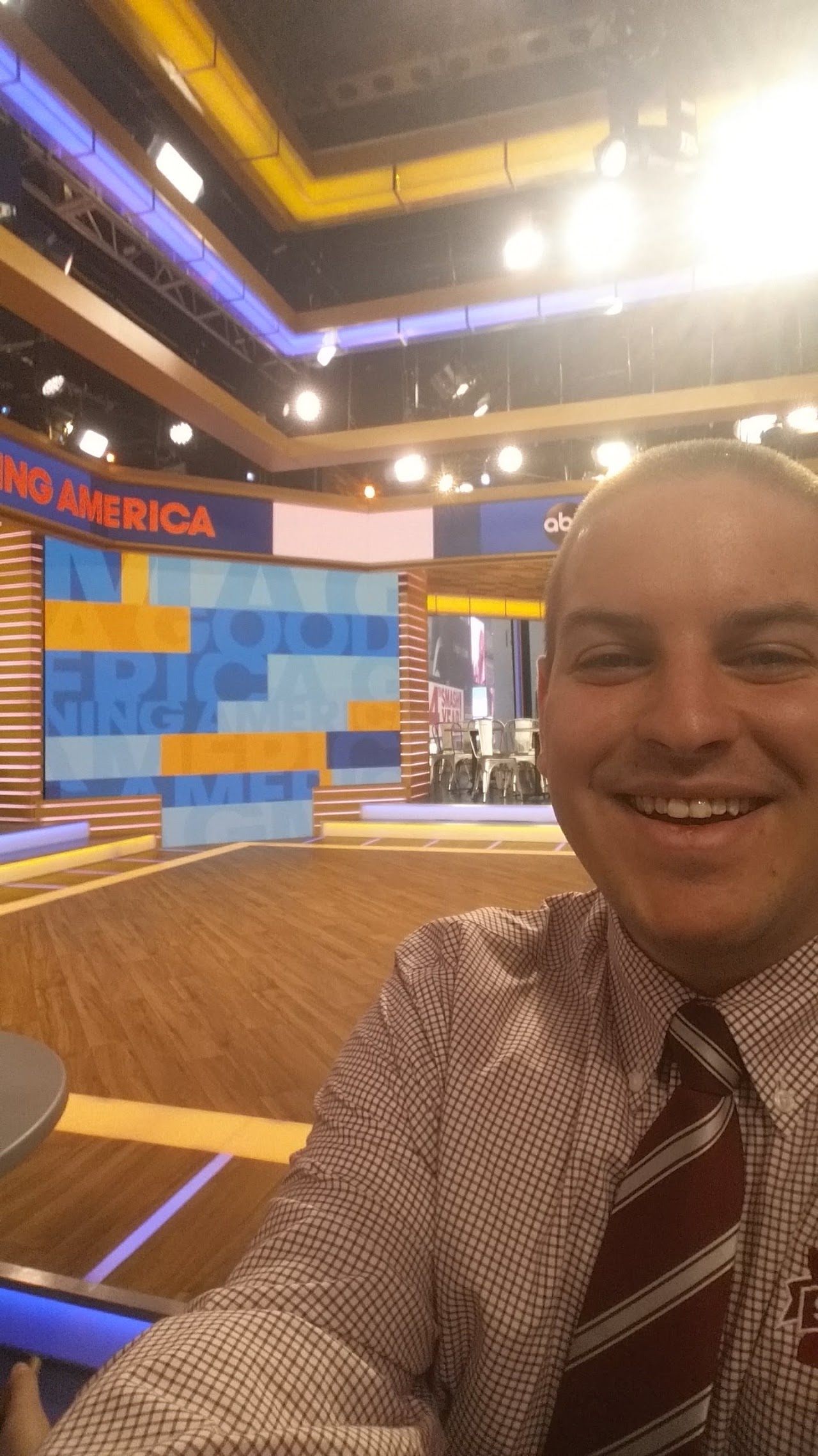Spencer Callicott on the Good Morning America studio set