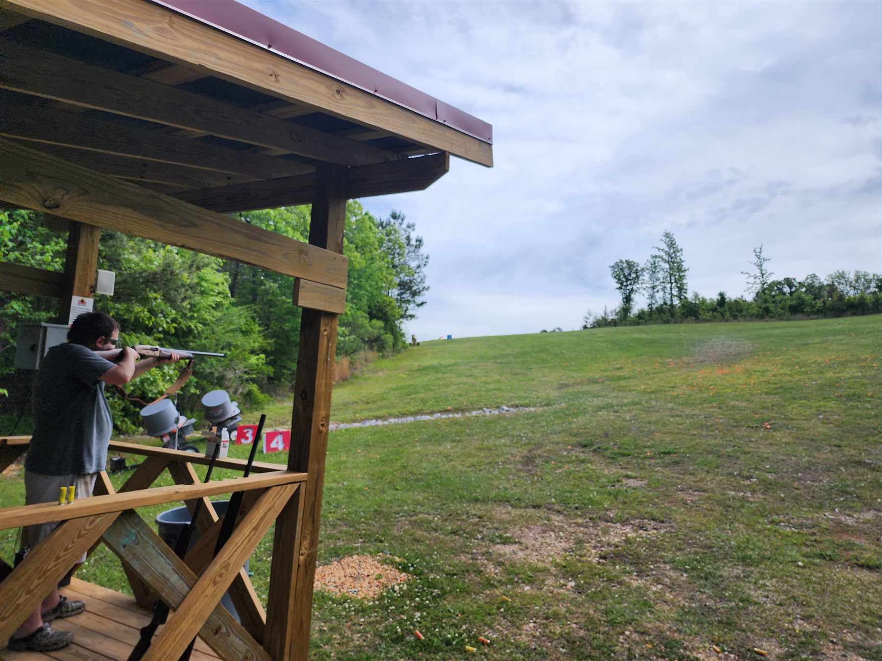 Spencer Callicott at the skeet shooting range